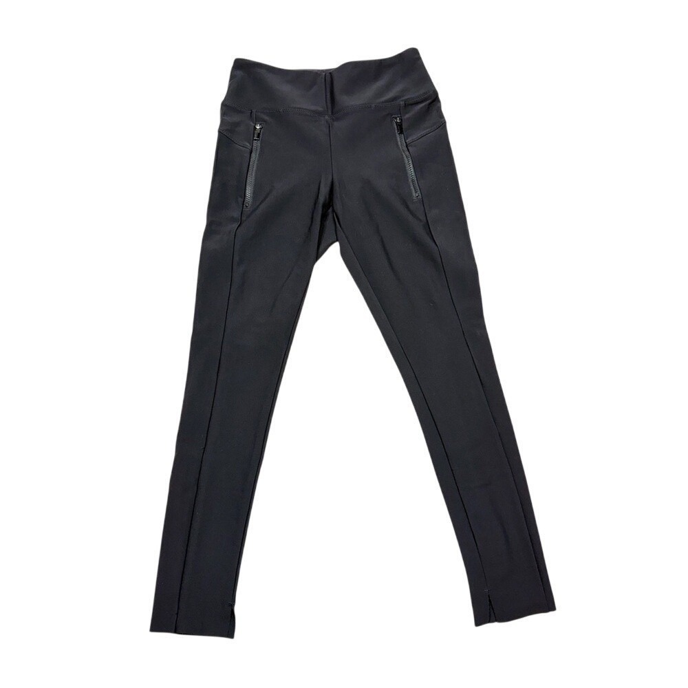 Athleta Stellar Tight Black Pants Women's S Zipper Pockets Athletic Knit